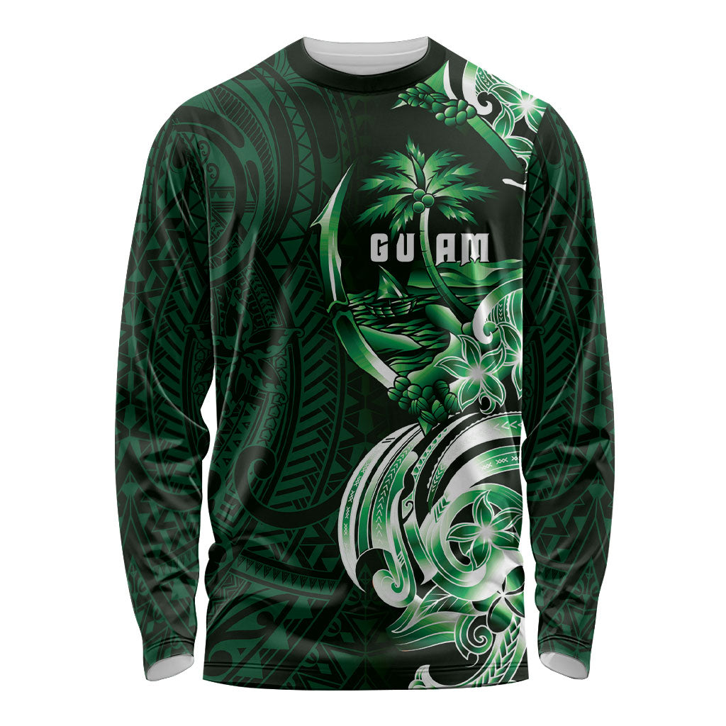 Betde Guam Chamorro Long Sleeve Shirt Guahan Seal Tattoo LT14 Unisex Green - Polynesian Pride