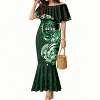Betde Guam Chamorro Mermaid Dress Guahan Seal Tattoo LT14 Women Green - Polynesian Pride