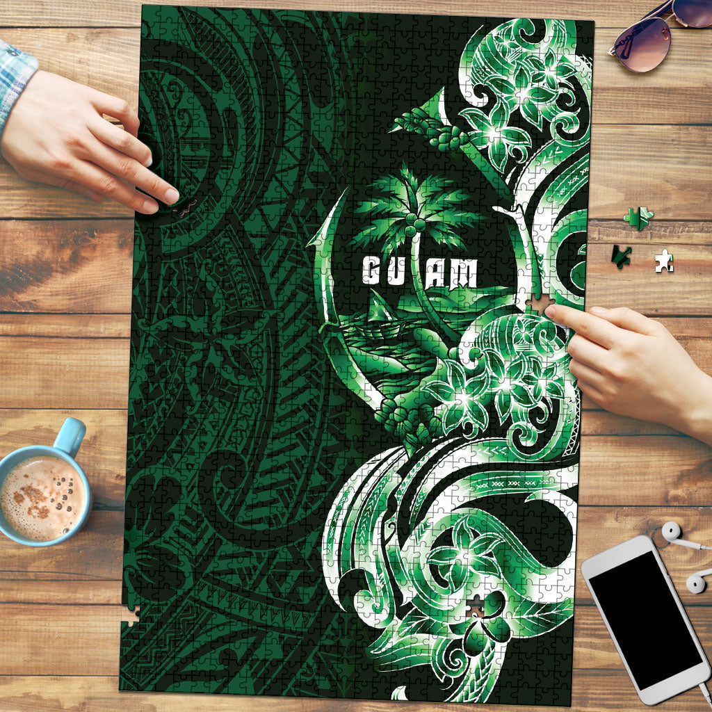 Betde Guam Chamorro Puzzle Guahan Seal Tattoo LT14 Green - Polynesian Pride
