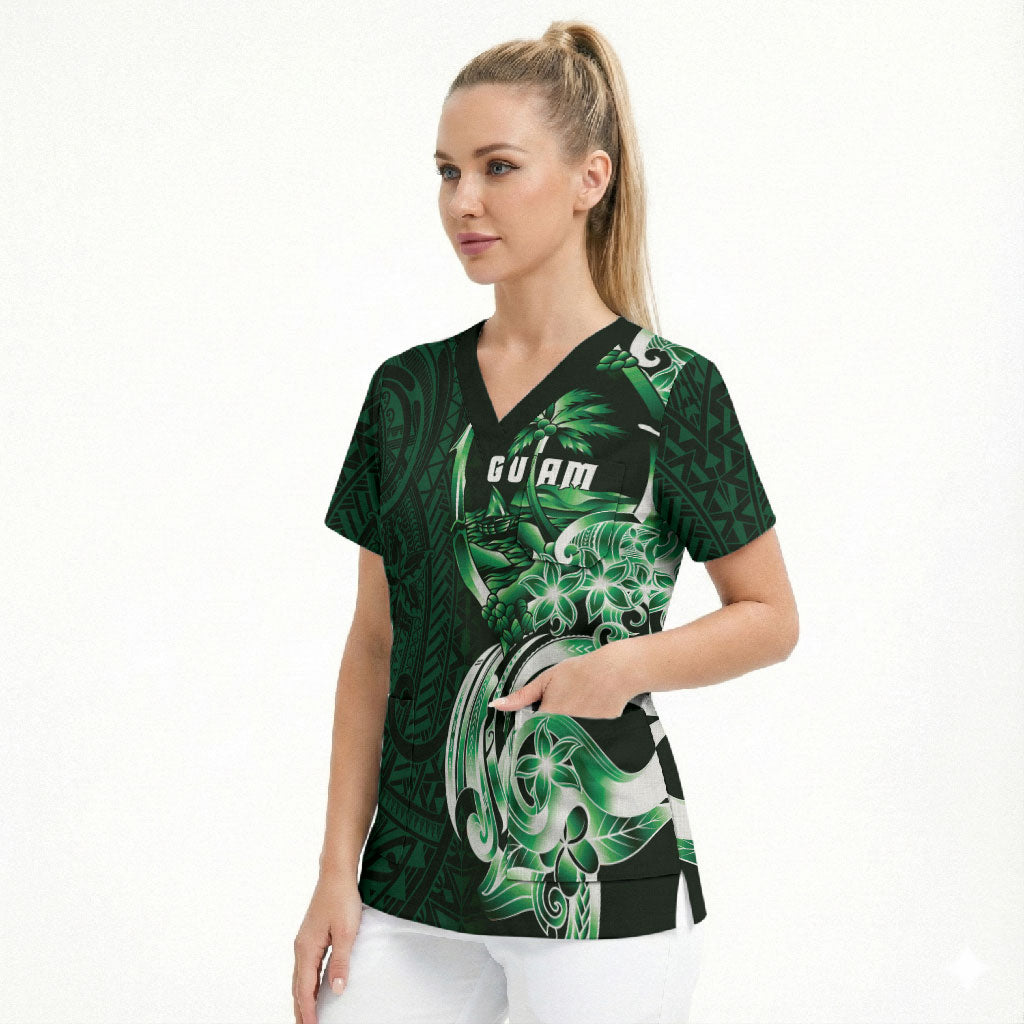 Betde Guam Chamorro Scrub Top Guahan Seal Tattoo LT14 - Polynesian Pride