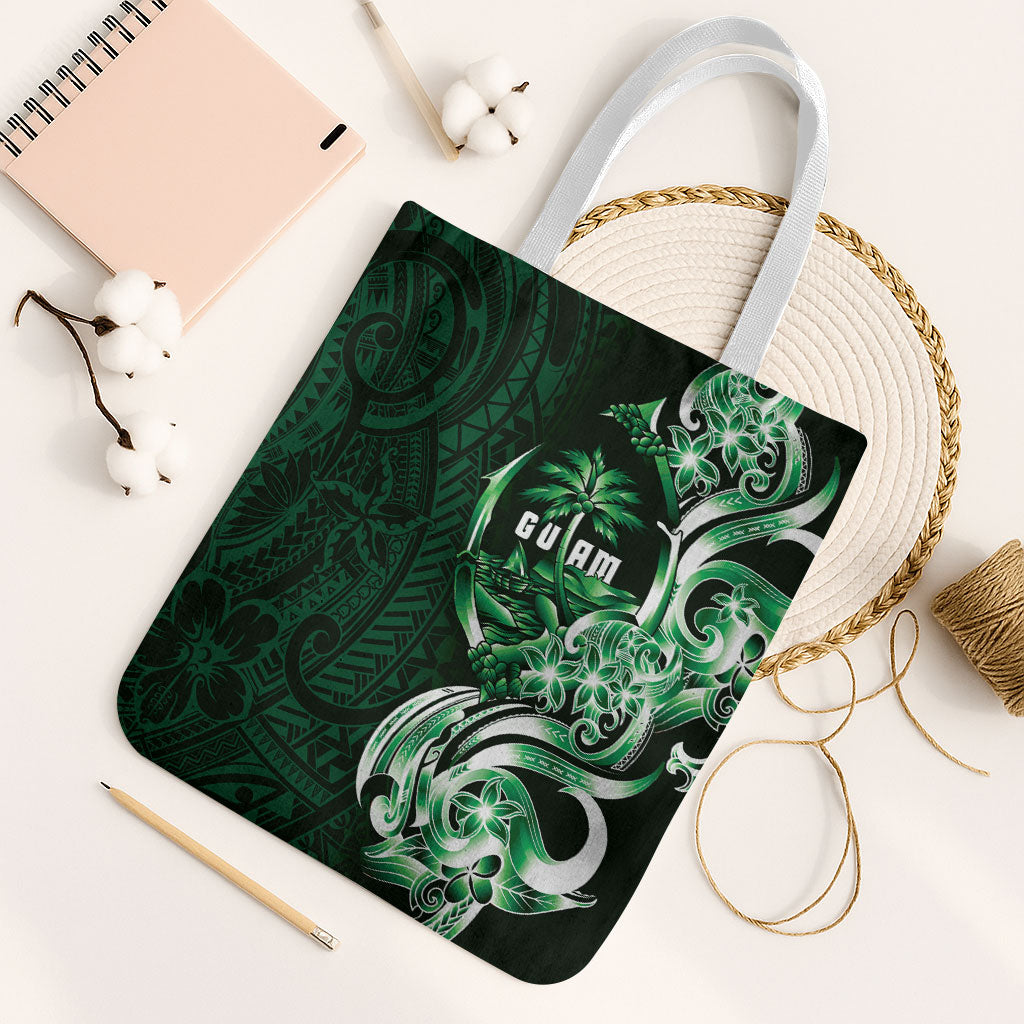 Betde Guam Chamorro Tote Bag Guahan Seal Tattoo LT14 White Strap One Size Green - Polynesian Pride