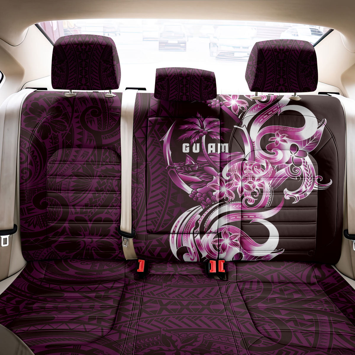 Kulot Di Rosa Guam Chamorro Back Car Seat Cover Guahan Seal Tattoo LT14 - Polynesian Pride