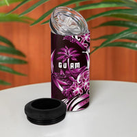 Kulot Di Rosa Guam Chamorro 4 in 1 Can Cooler Tumbler Guahan Seal Tattoo LT14 - Polynesian Pride