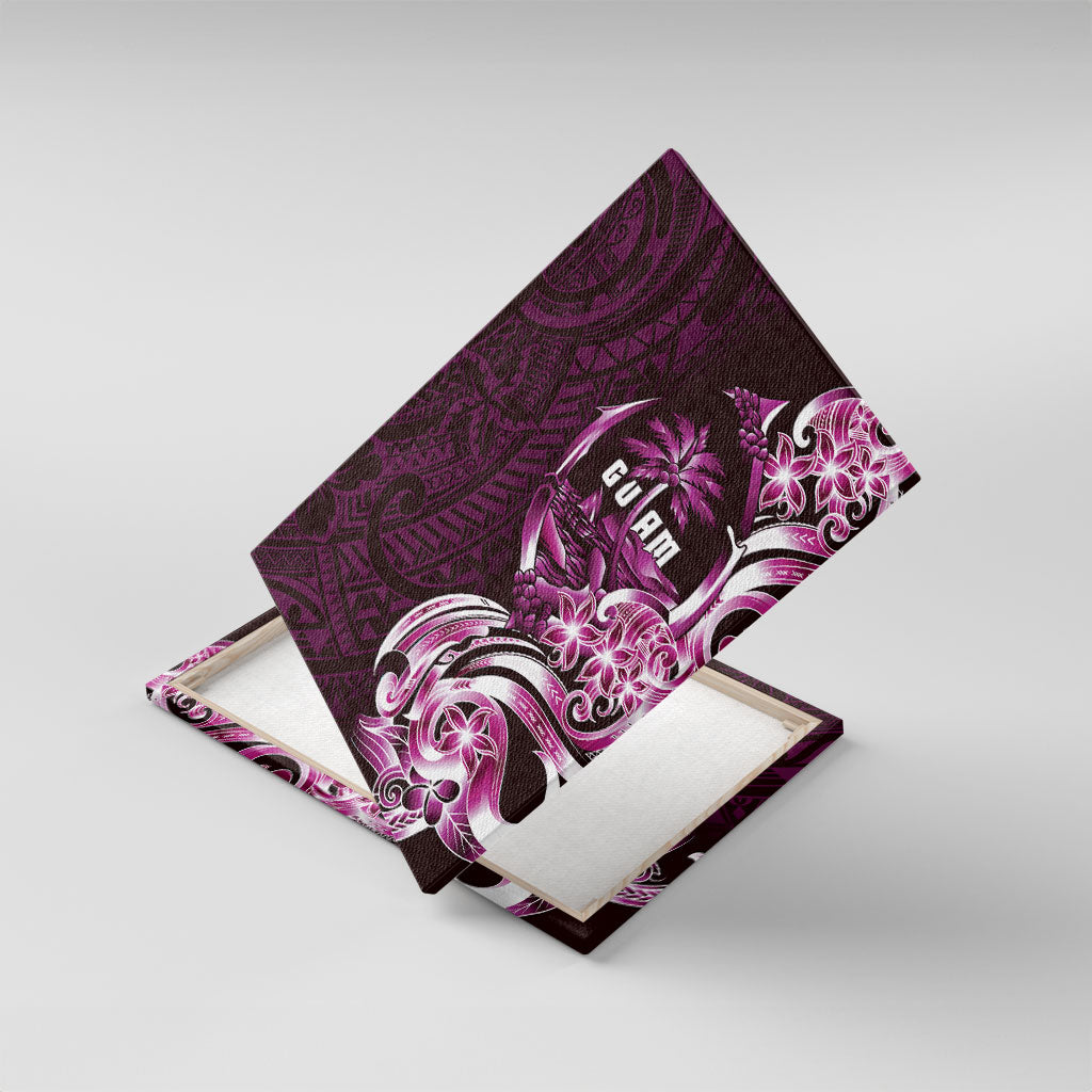Kulot Di Rosa Guam Chamorro Canvas Wall Art Guahan Seal Tattoo LT14 With Frame Pink - Polynesian Pride