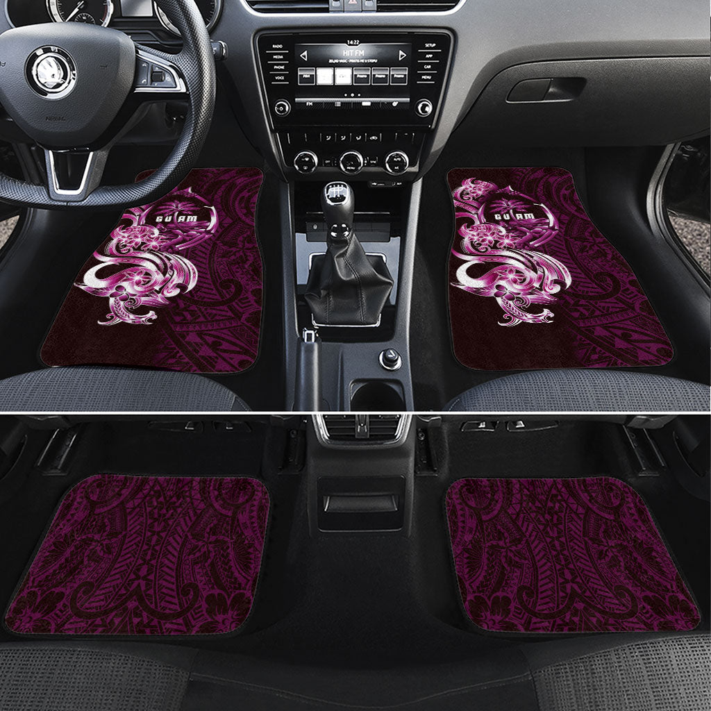 Kulot Di Rosa Guam Chamorro Car Mats Guahan Seal Tattoo LT14 Set 4pcs Pink - Polynesian Pride