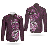 Kulot Di Rosa Guam Chamorro Couples Matching Long Sleeve Bodycon Dress and Long Sleeve Button Shirt Guahan Seal Tattoo LT14 - Polynesian Pride