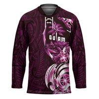 Kulot Di Rosa Guam Chamorro Hockey Jersey Guahan Seal Tattoo LT14 Unisex Pink - Polynesian Pride
