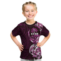 Kulot Di Rosa Guam Chamorro Kid T Shirt Guahan Seal Tattoo LT14 Pink - Polynesian Pride