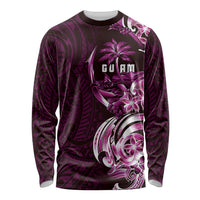 Kulot Di Rosa Guam Chamorro Long Sleeve Shirt Guahan Seal Tattoo LT14 Unisex Pink - Polynesian Pride