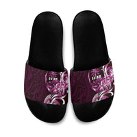 Kulot Di Rosa Guam Chamorro Slide Sandals Guahan Seal Tattoo LT14 Pink - Polynesian Pride