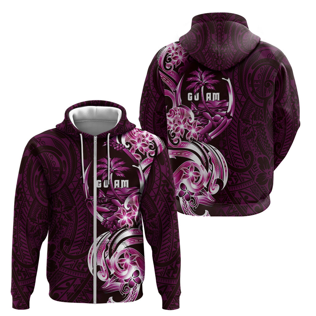 Kulot Di Rosa Guam Chamorro Zip Hoodie Guahan Seal Tattoo LT14 - Polynesian Pride