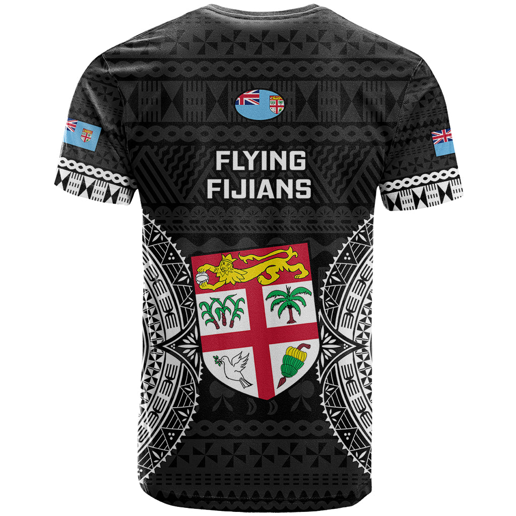Fiji Rugby T Shirt 2023 Fijian Tapa Pattern World Cup Black LT14 - Polynesian Pride