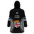 Fiji Rugby Wearable Blanket Hoodie 2023 Fijian Tapa Pattern World Cup Black LT14 - Polynesian Pride