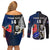 Custom New Zealand And France Rugby Couples Matching Off Shoulder Short Dress and Long Sleeve Button Shirts All Black With Les Bleus Together 2023 World Cup LT14 - Polynesian Pride