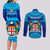 Personalised Fiji Couples Matching Long Sleeve Bodycon Dress and Long Sleeve Button Shirts Unique Fijian Tapa Pattern With Coat Of Arms LT14 - Polynesian Pride