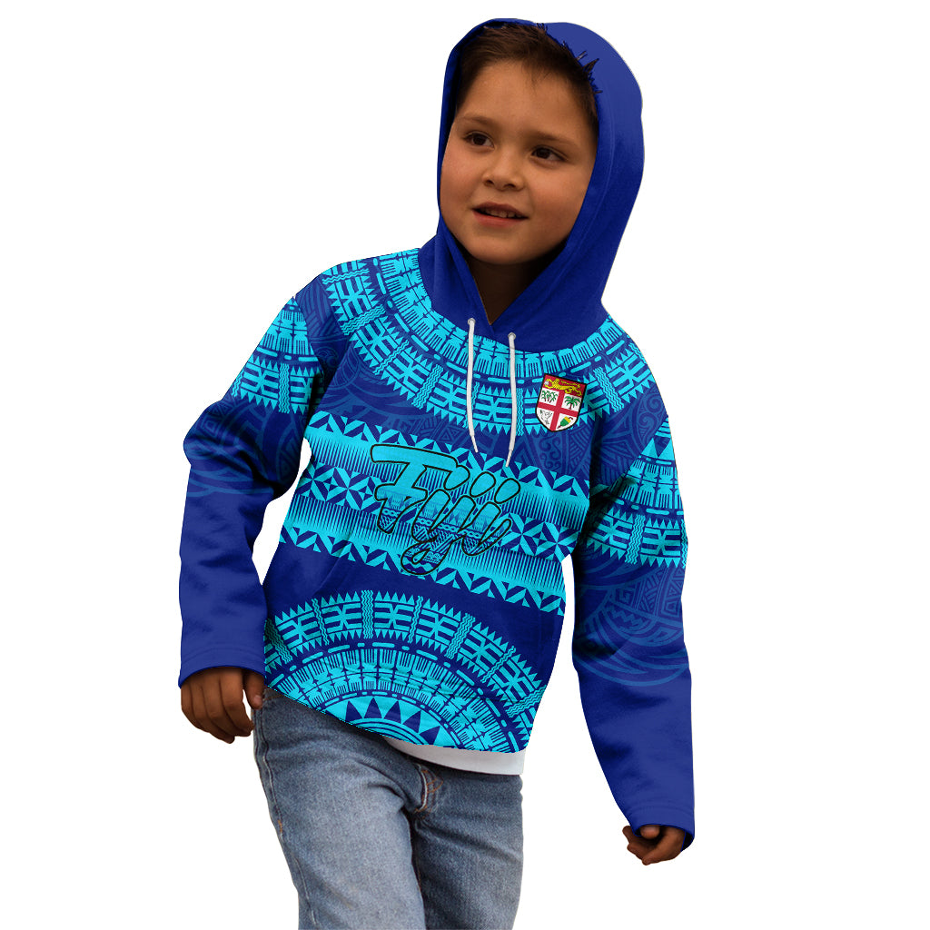 Personalised Fiji Kid Hoodie Unique Fijian Tapa Pattern With Coat Of Arms LT14 - Polynesian Pride