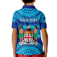 Personalised Fiji Kid Polo Shirt Unique Fijian Tapa Pattern With Coat Of Arms LT14 - Polynesian Pride