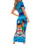 Personalised Fiji Short Sleeve Bodycon Dress Unique Fijian Tapa Pattern With Coat Of Arms LT14 - Polynesian Pride