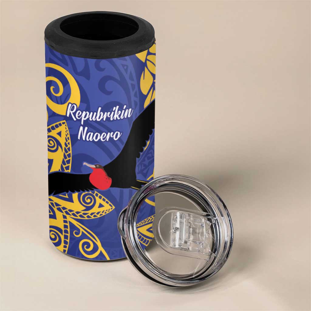 Nauru Angam Day 4 in 1 Can Cooler Tumbler Naoero Frigate Bird Polynesian Pattern LT14 - Polynesian Pride