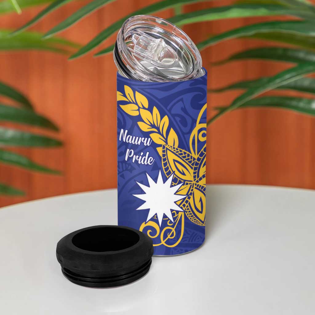 Nauru Angam Day 4 in 1 Can Cooler Tumbler Naoero Frigate Bird Polynesian Pattern LT14 - Polynesian Pride