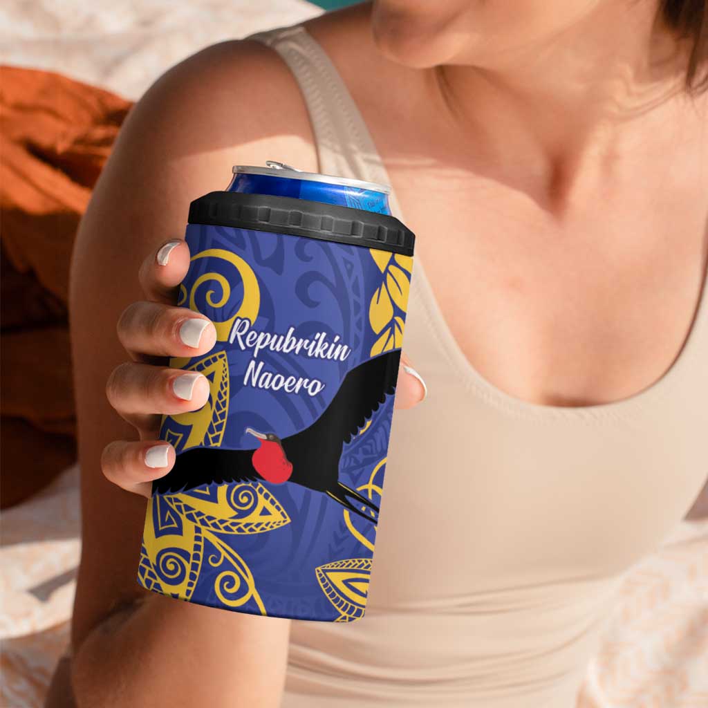 Nauru Angam Day 4 in 1 Can Cooler Tumbler Naoero Frigate Bird Polynesian Pattern LT14 - Polynesian Pride