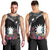 Black Nauru Men Tank Top Naoero Map With Polynesian Tropical Flowers