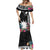 Black Nauru Mermaid Dress Naoero Map With Polynesian Tropical Flowers