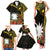 Gold Nauru Family Matching Tank Maxi Dress and Hawaiian Shirt Naoero Map With Polynesian Tropical Flowers