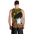 Gold Nauru Men Tank Top Naoero Map With Polynesian Tropical Flowers