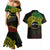 Personalised Nukuoro Atoll Couples Matching Mermaid Dress and Hawaiian Shirt Polynesian Tattoo Curves Reggae Version