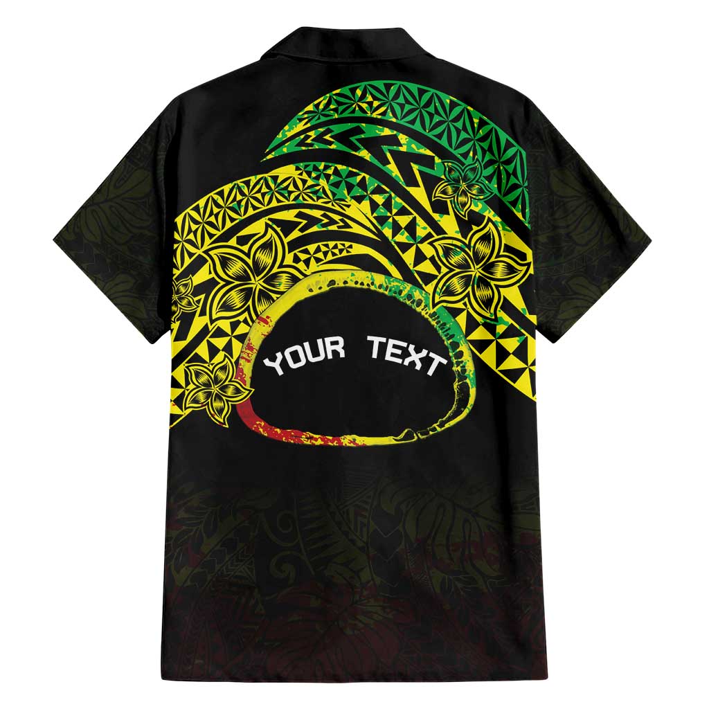 Personalised Nukuoro Atoll Family Matching Short Sleeve Bodycon Dress and Hawaiian Shirt Polynesian Tattoo Curves Reggae Version LT14 - Polynesian Pride