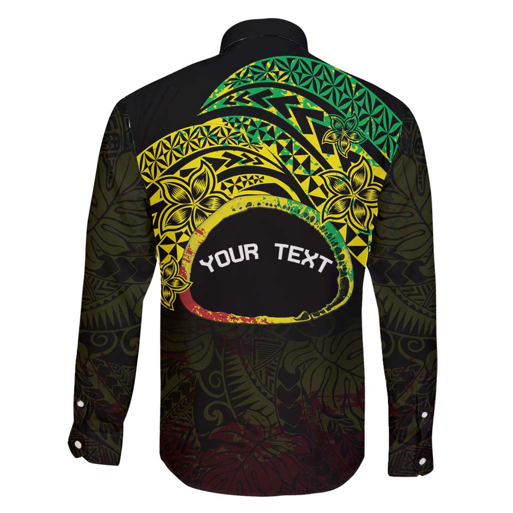 Personalised Nukuoro Atoll Family Matching Short Sleeve Bodycon Dress and Hawaiian Shirt Polynesian Tattoo Curves Reggae Version LT14 - Polynesian Pride