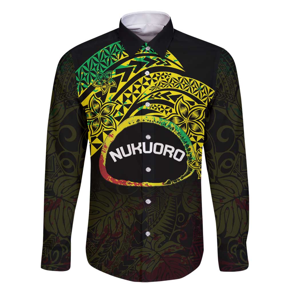 Personalised Nukuoro Atoll Family Matching Tank Maxi Dress and Hawaiian Shirt Polynesian Tattoo Curves Reggae Version