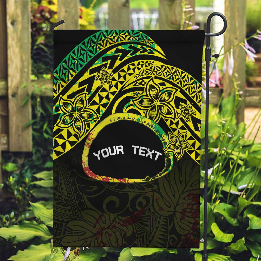 Personalised Nukuoro Atoll Garden Flag Polynesian Tattoo Curves Reggae Version