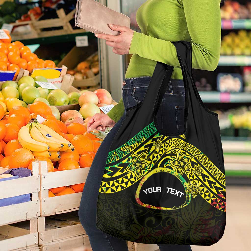 Personalised Nukuoro Atoll Grocery Bag Polynesian Tattoo Curves Reggae Version LT14 - Polynesian Pride