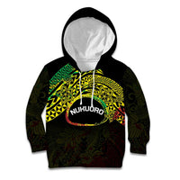 Personalised Nukuoro Atoll Kid Hoodie Polynesian Tattoo Curves Reggae Version