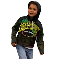 Personalised Nukuoro Atoll Kid Hoodie Polynesian Tattoo Curves Reggae Version