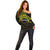 Personalised Nukuoro Atoll Off Shoulder Sweater Polynesian Tattoo Curves Reggae Version