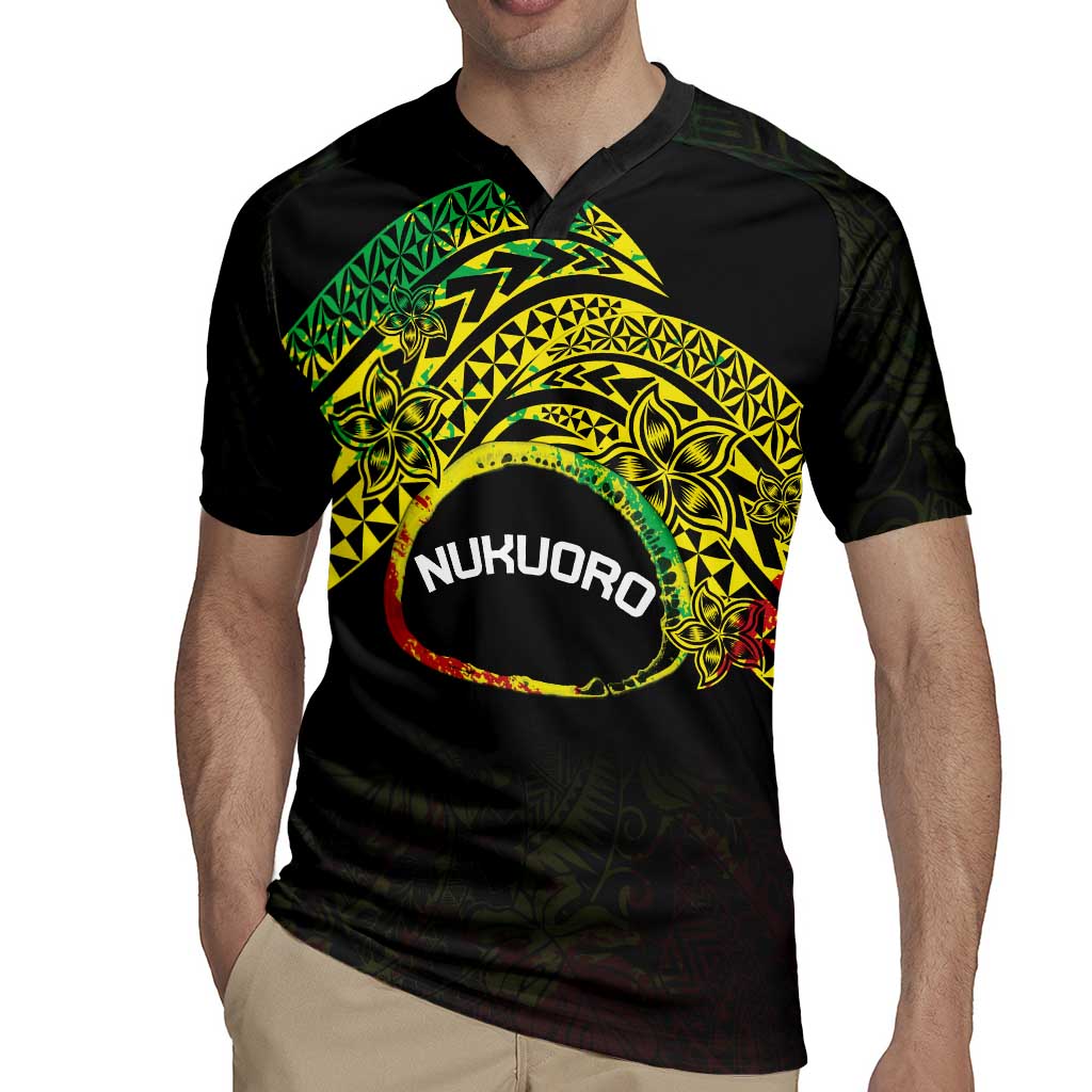 Personalised Nukuoro Atoll Rugby Jersey Polynesian Tattoo Curves Reggae Version