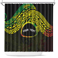 Personalised Nukuoro Atoll Shower Curtain Polynesian Tattoo Curves Reggae Version LT14 Reggae - Polynesian Pride