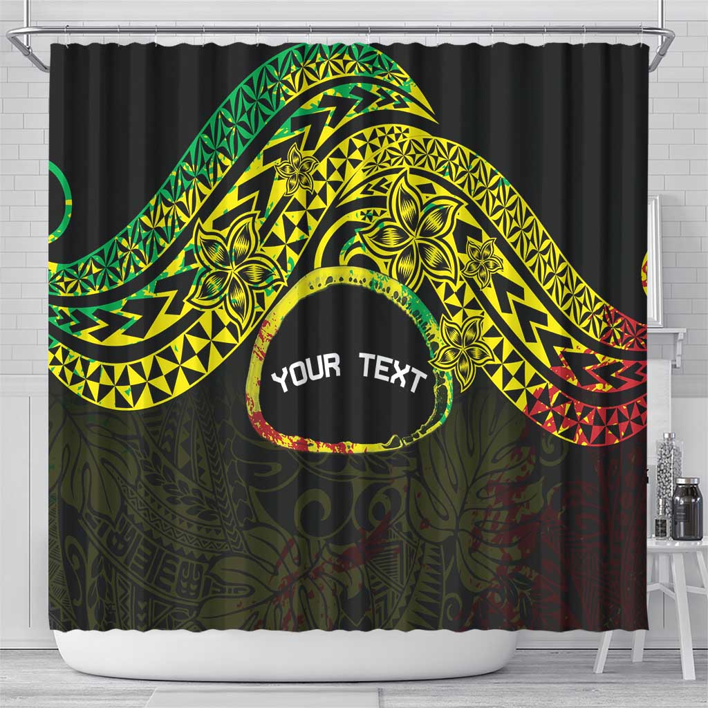 Personalised Nukuoro Atoll Shower Curtain Polynesian Tattoo Curves Reggae Version LT14 - Polynesian Pride