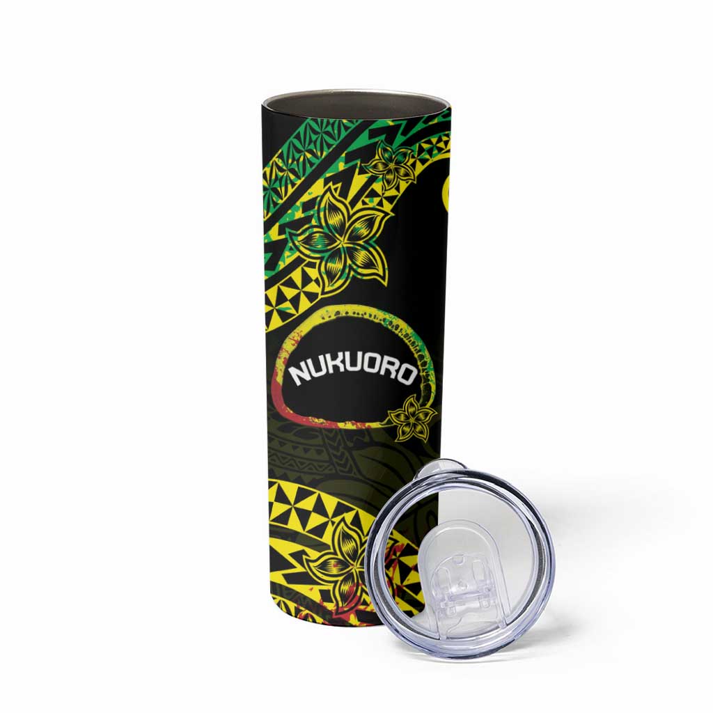 Personalised Nukuoro Atoll Skinny Tumbler Polynesian Tattoo Curves Reggae Version