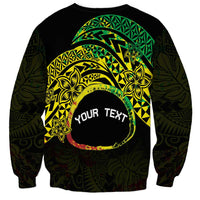 Personalised Nukuoro Atoll Sweatshirt Polynesian Tattoo Curves Reggae Version