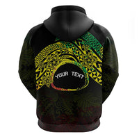 Personalised Nukuoro Atoll Zip Hoodie Polynesian Tattoo Curves Reggae Version