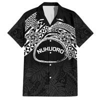 Personalised Pohnpei Nukuoro Micronesia Family Matching Puletasi and Hawaiian Shirt Polynesian Tattoo Curves Black Version
