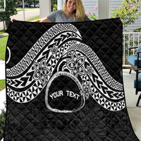 Personalised Pohnpei Nukuoro Micronesia Quilt Polynesian Tattoo Curves Black Version