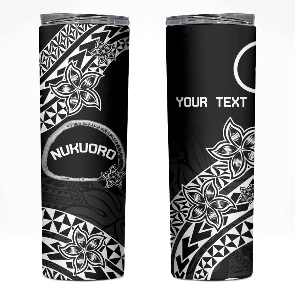Personalised Pohnpei Nukuoro Micronesia Skinny Tumbler Polynesian Tattoo Curves Black Version LT14 Black - Polynesian Pride