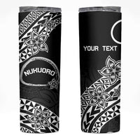 Personalised Pohnpei Nukuoro Micronesia Skinny Tumbler Polynesian Tattoo Curves Black Version LT14 Black - Polynesian Pride