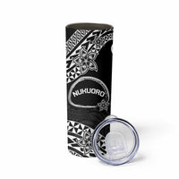 Personalised Pohnpei Nukuoro Micronesia Skinny Tumbler Polynesian Tattoo Curves Black Version LT14 - Polynesian Pride