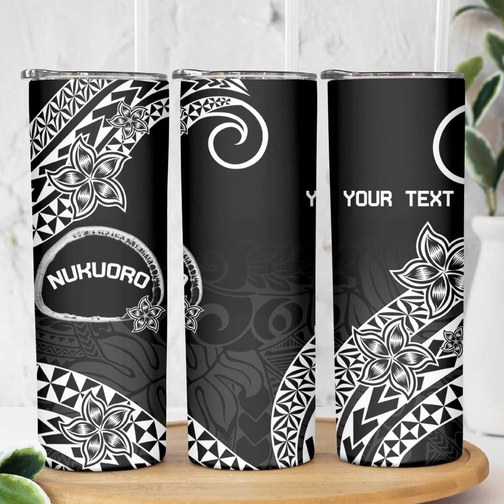 Personalised Pohnpei Nukuoro Micronesia Skinny Tumbler Polynesian Tattoo Curves Black Version LT14 - Polynesian Pride